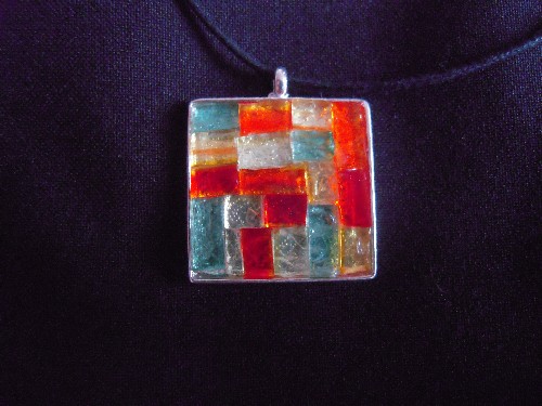 Pendentifs en mosaïque de pâte de verre