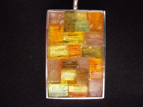 Pendentifs en mosaïque de pâte de verre